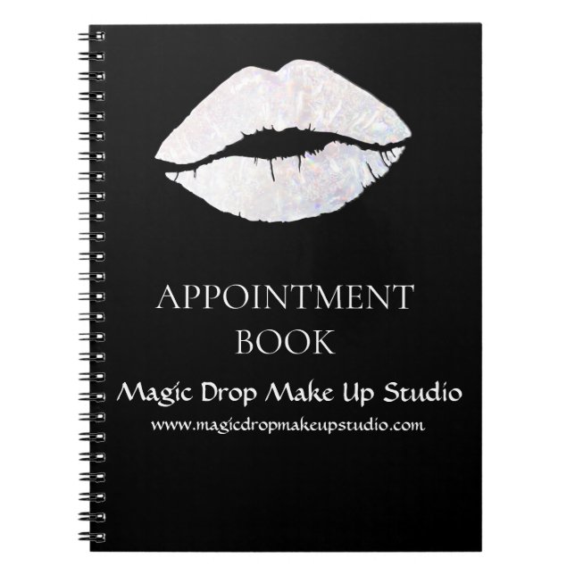 Stylish Sparkle Lip Make Up Artist  Appointment  Notebook (Front)