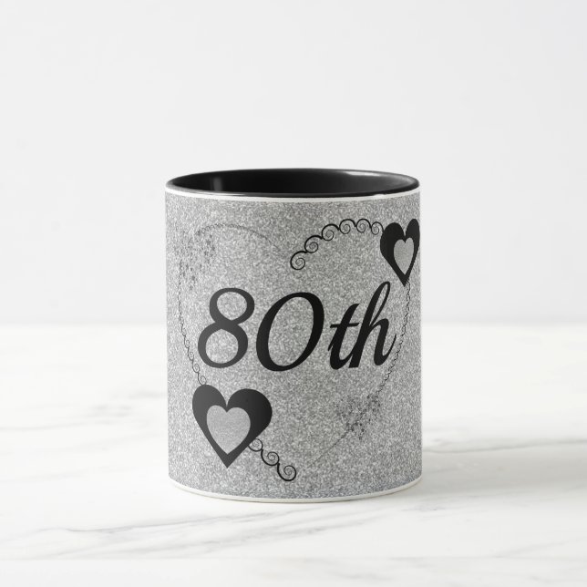 Stylish special birthday mug 80th (Center)
