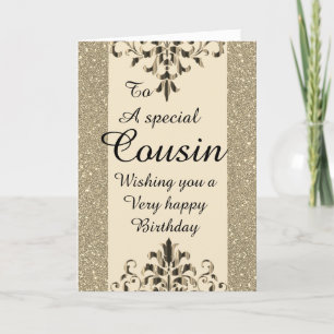 Stylish special cousin Birthday card
