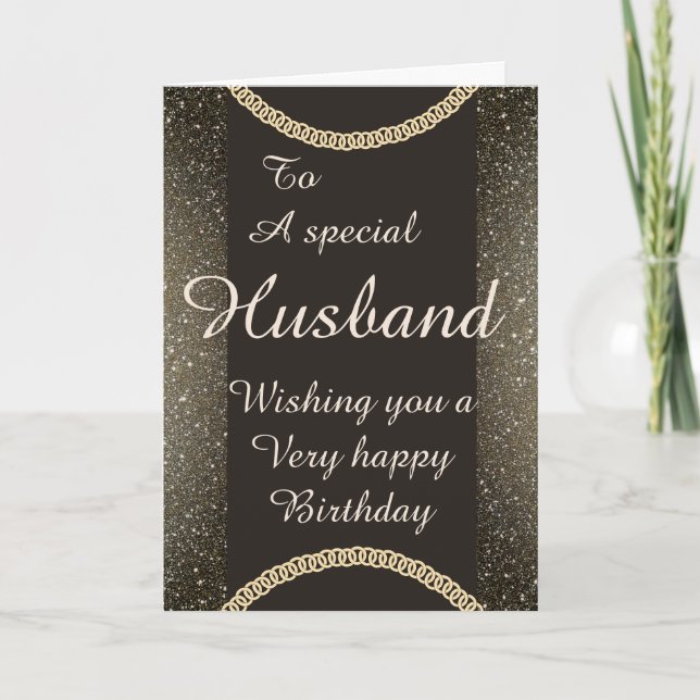 Stylish special husband Birthday card (Front)