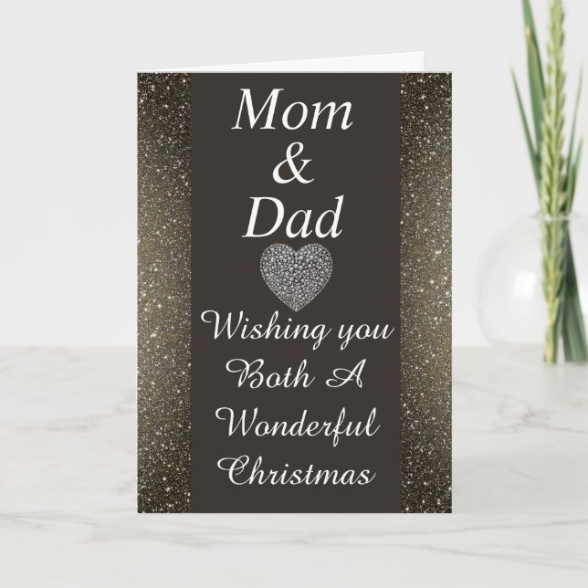 Stylish special mom & dad Christmas card (Front)