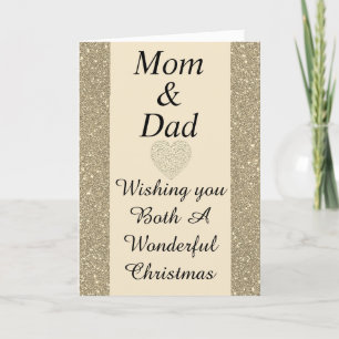 Stylish special mom & dad Christmas card