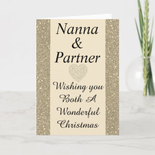 Stylish special nanna & partner Christmas card