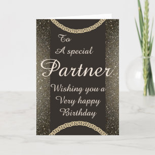 Stylish special partner Birthday card