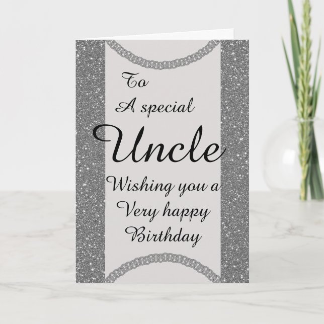 Stylish special uncle Birthday card (Front)