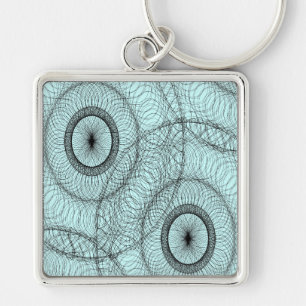 Stylish Spirograph Swirly Zen Doodle Pattern Keychain