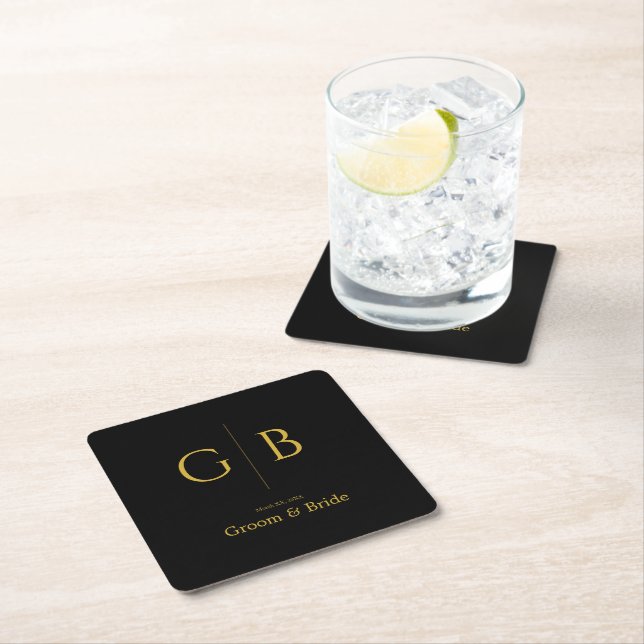Stylish Square Paper Coasters for Wedding Events (Insitu)