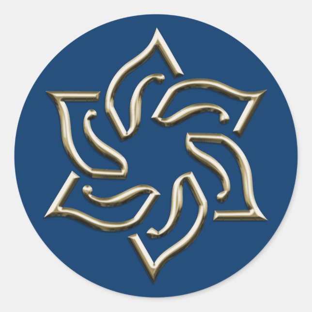 Stylish Star of David Classic Round Sticker (Front)