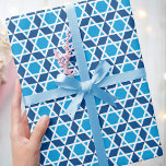 Stylish Star of David Pattern Blue White Wrapping Paper<br><div class="desc">This stylish  'Star of David' pattern makes a lovely gift wrap for family and friends! Perfect to celebrate many different occasions,  including birthdays,  Hanukkah,  Bar or Bat Mitzvah,  new home and more! This geometric wrapping paper has a seamless design and comes in blue and white.</div>