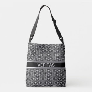 Stylish Star Pattern & Belt in Black & White Crossbody Bag