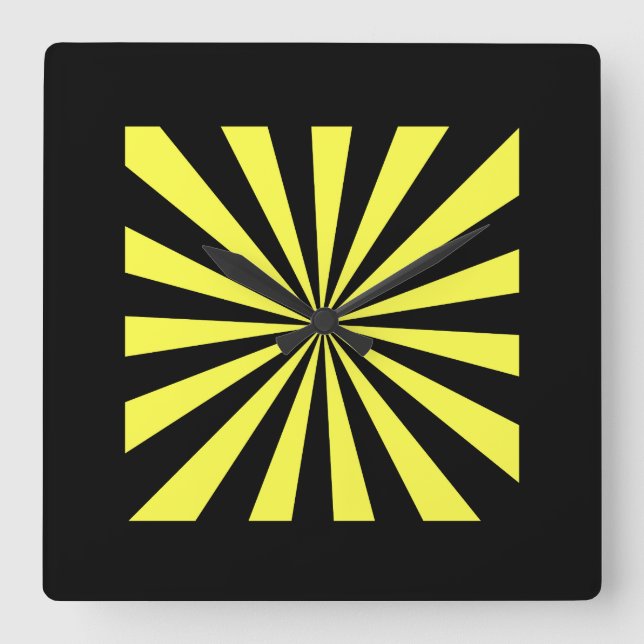 Stylish Starburst Clock. Art Deco look. Square Wall Clock (Front)