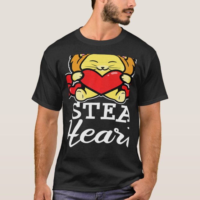 Stylish Statement Lion Heart Valentine's Day Love  T-Shirt (Front)