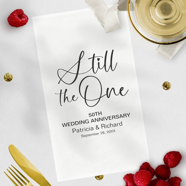 Stylish Still The One Wedding Vow Renewal Napkin (Creator Uploaded)