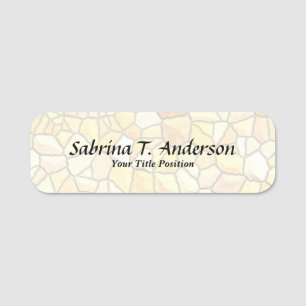 Stylish Stone Wall Elegant Script Modern Name Tag
