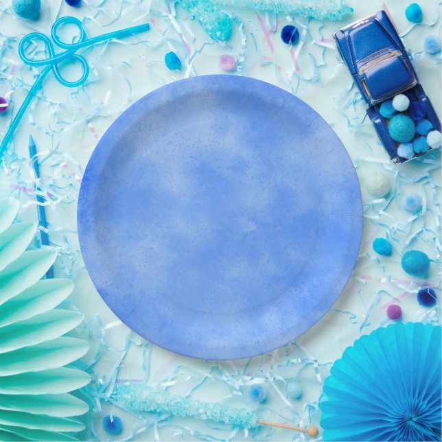 Stylish Storm cloud effect blue  Paper Plate (Party)