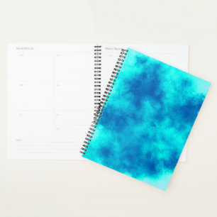Stylish Storm cloud effect pattern blue Planner