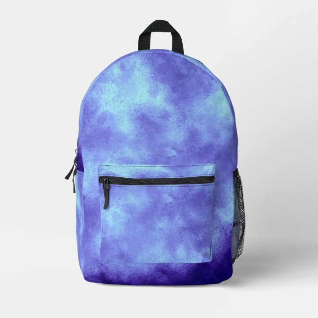 Stylish Storm cloud effect pattern Blue  Printed Backpack (Front)