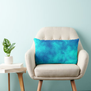 Stylish Storm cloud effect pattern blue turquoise  Lumbar Pillow