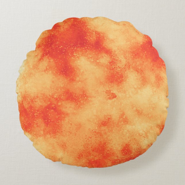 Stylish Storm cloud effect pattern Orange Round Pillow (Front)