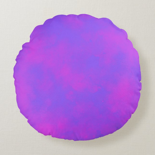 Stylish Storm cloud effect pattern pink blue  Round Pillow (Front)