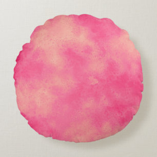 Stylish Storm cloud effect pattern pink yellow Round Pillow