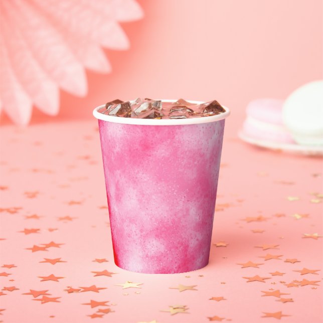 Stylish Storm cloud effect Pink Paper Cups (Insitu)