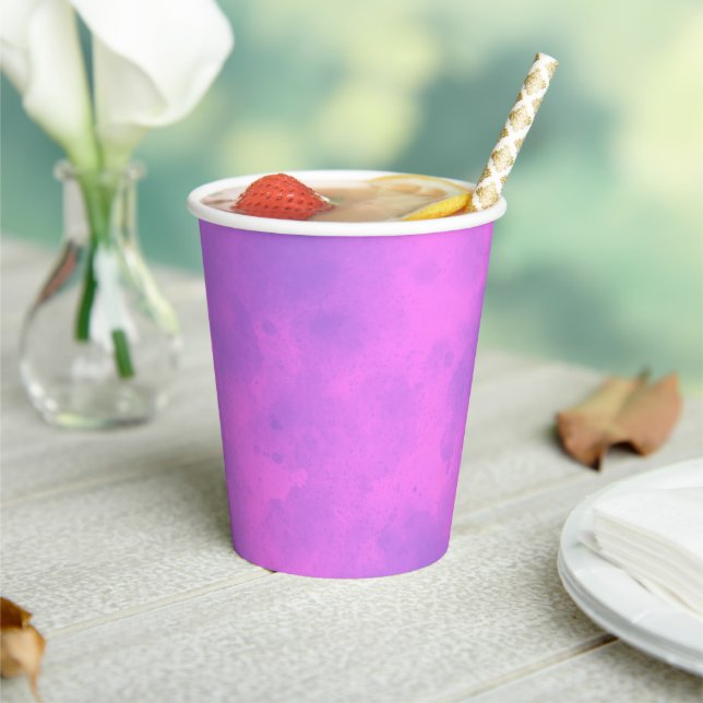 Stylish Storm cloud effect Pink Paper Cups (Insitu)