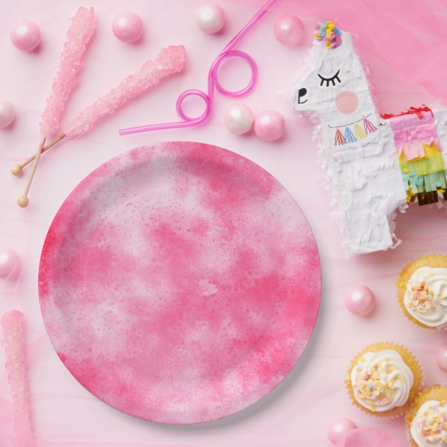 Stylish Storm cloud effect  Pink  Paper Plate (Party)