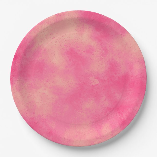 Stylish Storm cloud effect Pink Paper Plate (Front)