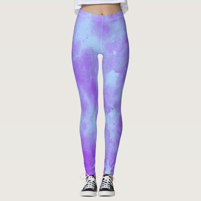 Stylish Storm cloud effect Purple blue  Leggings (Front)
