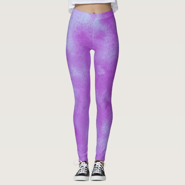 Stylish Storm cloud effect Purple Leggings (Front)