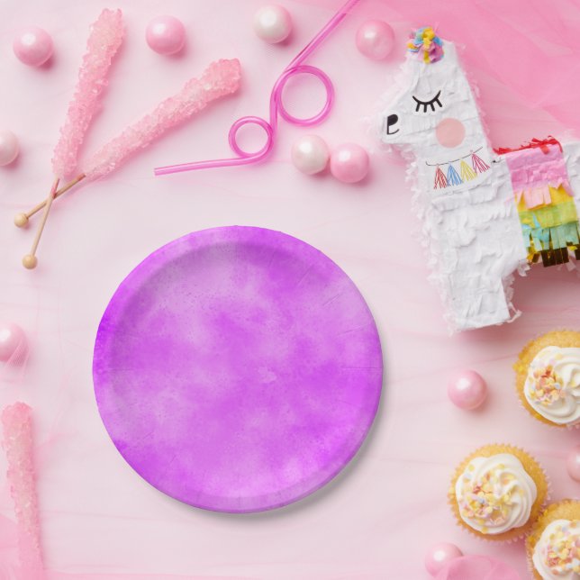 Stylish Storm cloud effect Purple Paper Plate (Party)