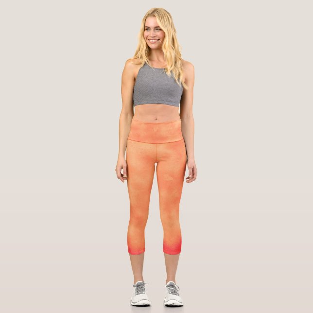 Stylish Storm cloud effect Tropical  Capri Leggings (Front)