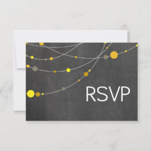 Stylish Strands RSVP chalkboard yellow Card