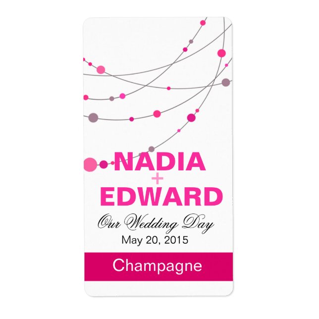 Stylish Strands | white fuschia Wine Label (Front)