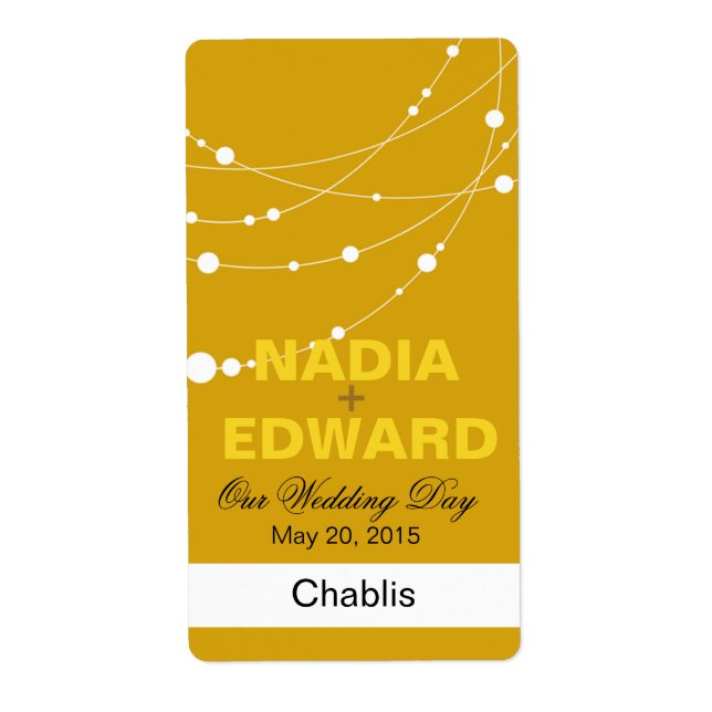Stylish Strands | yellow white Wine Label (Front)