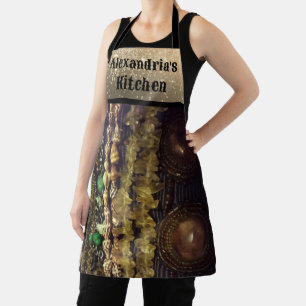 Stylish Stringed Beads Crystals and Shells Apron