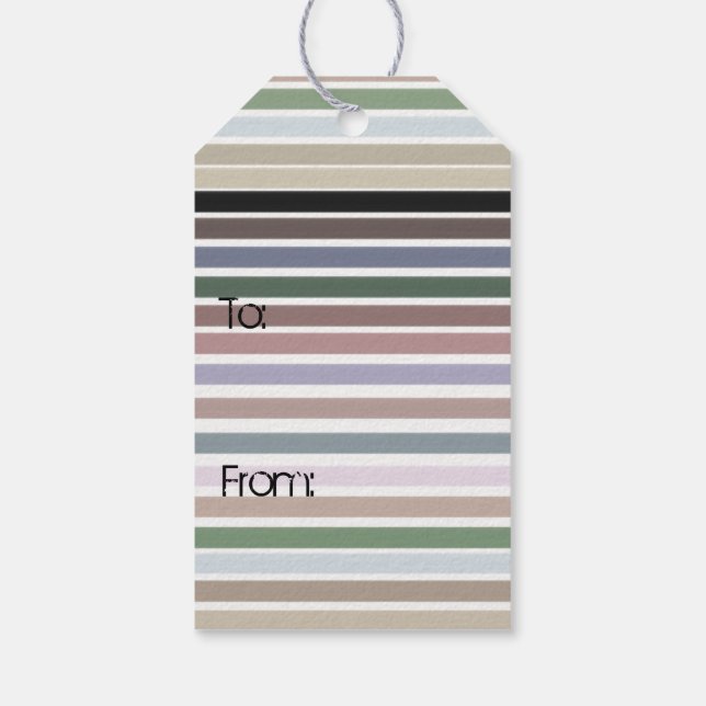 Stylish Stripe Design Gift Tags (Back)