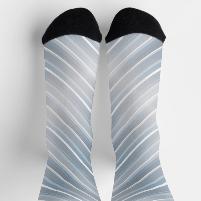 Stylish striped grey-blue socks (Top)