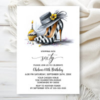 Stylish Striped High Heel Shoes 60th Birthday