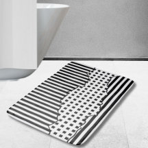Stylish Stripes Irregular Tiles Black & White