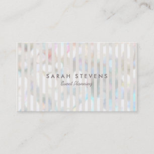 Stylish Subtle Bokeh White Stripes Event Planner Business Card