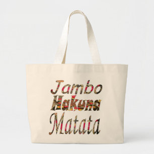 Stylish swashbuckling Jambo Hakuna Matata Custom Large Tote Bag