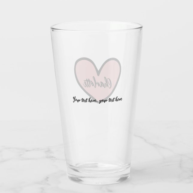Stylish Sweet Heart Personalized gifts template  Glass (Back)