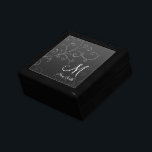 Stylish Swirl Custom Monogram Black Gift Box<br><div class="desc">Beautiful gift template in black with a stylish floral swirl and custom monogram and name text. Impress your loved ones with this elegant and trendy design. A perfect gift for women! Fully customizable. Easy to use and easy to personalize. Order Today!</div>