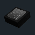 Stylish Swirl Custom Monogram Black Gift Box<br><div class="desc">Beautiful gift template in black with a stylish floral swirl and custom monogram and name text. Impress your loved ones with this elegant and trendy design. A perfect gift for women! Fully customizable. Easy to use and easy to personalize. Order Today!</div>