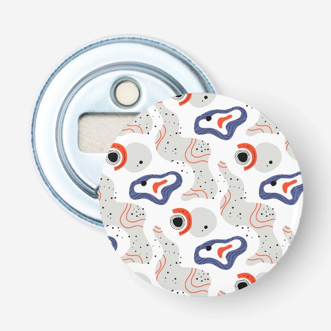 Stylish Swirls and Curbs Abstract Pattern Bottle Opener (Front)