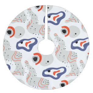 Stylish Swirls and Curbs Abstract Pattern Brushed Polyester Tree Skirt