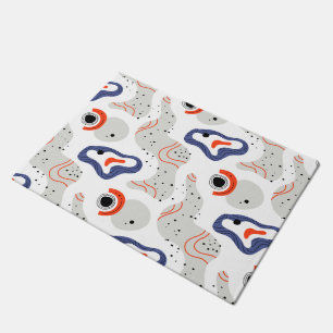 Stylish Swirls and Curbs Abstract Pattern Doormat