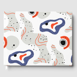 Stylish Swirls and Curbs Abstract Pattern Guest Book